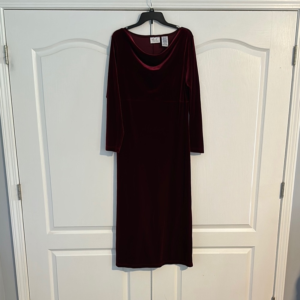 Elegant Velvet Burgundy Dress